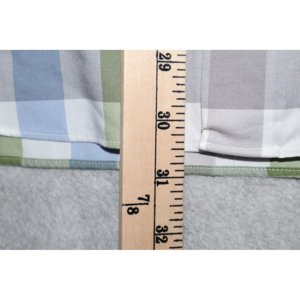 Banana Republic Shirt Mens Medium Green Blue Gingham Plaid Non-Iron Slim Fit